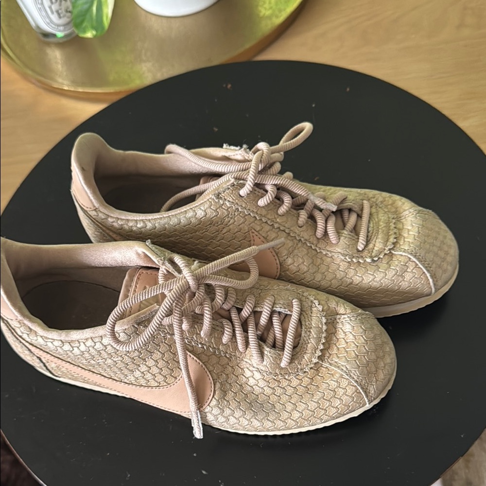 Women's light gold rare Nike  Cortez size 7